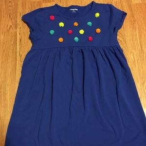 Girls tunic top royal blue gathered waist. NWOT